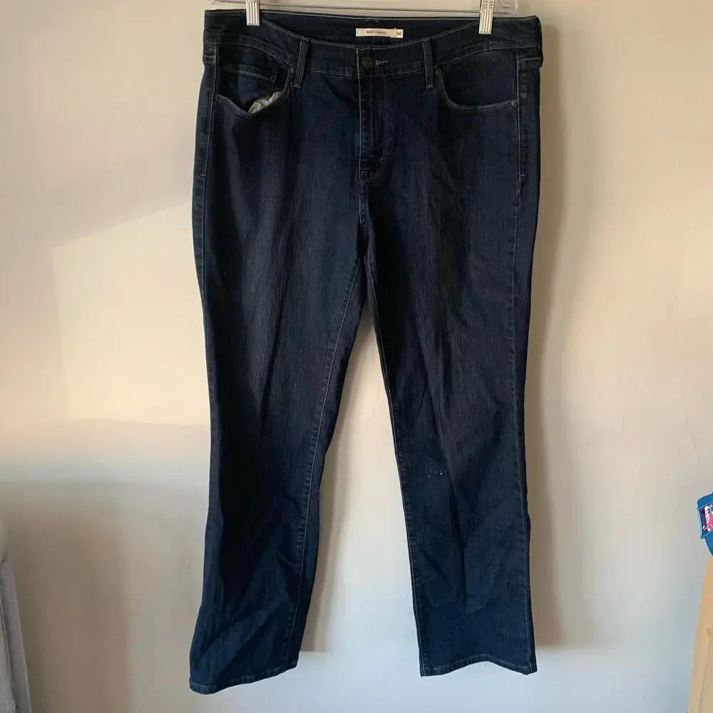 Size 14 Dark Denim Wash Levi’s 505 Straight Leg Jeans - Picture 1 of 7